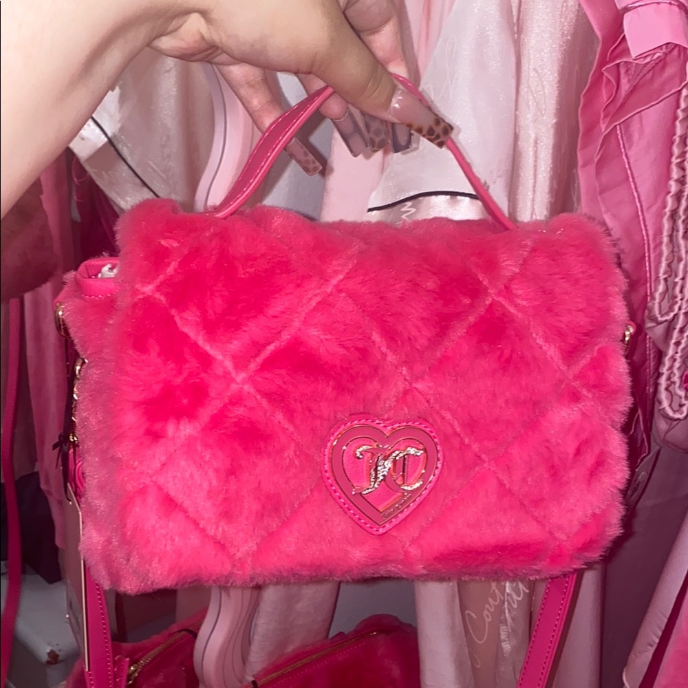 Hot Pink Faux Fur Handbag/crossbody bag